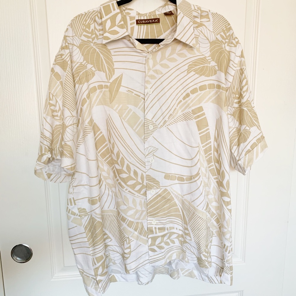 Cubavera Men’s Tropical Print Button Up Shirt